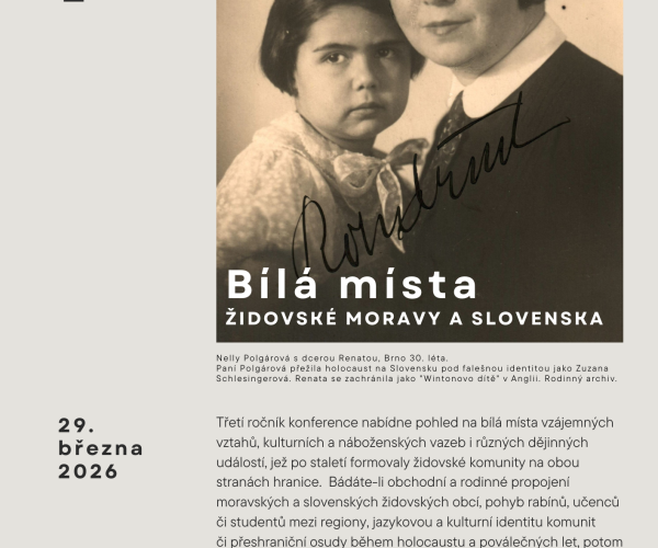 Bílá místa židovské Moravy a Slovenska – konference